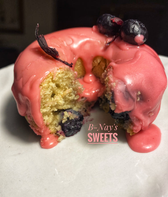 * Vegan Blueberry Hibiscus Donuts