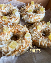 Load image into Gallery viewer, * Vegan Pineapple Coconut Donuts